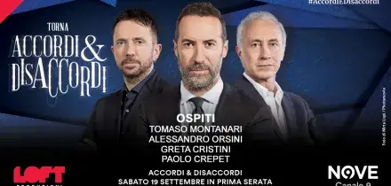 Montanari, Orsini, Cristini e Crepet ospiti di Sommi ad Accordi&Disaccordi sabato 19 settembre. Con Travaglio e Scanzi