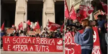 Decreto scuola, studenti in presidio al ministero contro Valditara e le politiche di integrazione del governo: &ldquo;Il tetto? Divisivo e razzista&rdquo;