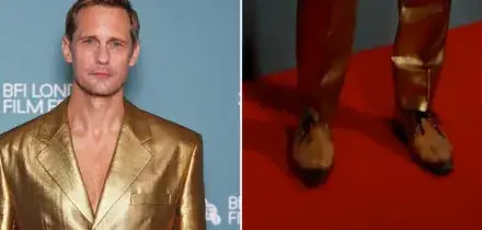 &ldquo;Prendo un sacco di droghe e poi vedo cosa mi viene in mente, quale ispirazione trovo&rdquo;: Alexander Skarsgard con le scarpe trasparenti sul red carpet