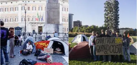 Da Montecitorio alla Biblioteca degli alberi di Milano, tornano le tende degli studenti contro carovita e diritto allo studio trasformato in affare per i privati
