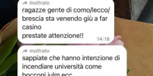 La paura corre nelle chat: &ldquo;Vogliono incendiare le universit&agrave; e stuprare le ragazze&rdquo;. Ma &egrave; psicosi da fake news