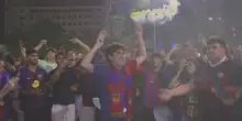 Calcio, il Barcellona campione di Spagna, dopo la vittoria col Real