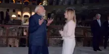 A Roma visita in notturna al Colosseo di Meloni e Modi