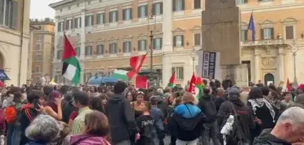 Flotilla, presidio pro Palestina davanti a Montecitorio