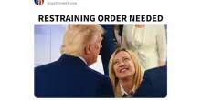 Trump su Truth pubblica meme con Meloni: &ldquo;Serve ordine restrittivo&rdquo;