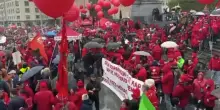 Manifestazione studentia Bruxelles contro le misure di austerit&agrave;