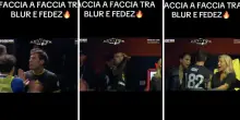 Fedez e Blur, rissa sfiorata a bordo campo: volano urla e minacce, Bonucci e mamma Tatiana costretti a intervenire. Cos?è successo