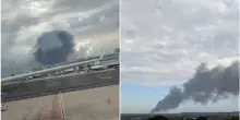 Incendio a ridosso dell'aeroporto di Fiumicino: la colonna di fumo nero visibile dallo scalo