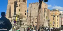 Roma, crolla torre ai Fori Imperiali