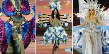 Miss Universo, i look da urlo per rappresentare i Paesi: dall'omaggio a Sanremo alla pelliccia coi lupi e gli abiti delle regine d'Egitto