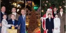 Charlène e Alberto di Monaco, la cena di gala (senza la principessa) e l'accensione delle luci di Natale con i figli