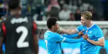 Napoli-Milan 2-0, le pagelle: Hojlund (8) fa reparto da solo, Lobotka (7,5) &egrave; il faro. Maignan (4) e De Winter (4) coppia degli orrori