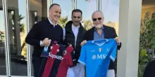 Supercoppa italiana Napoli-Bologna: De Laurentiis e Saputo con Bander Bin Mogren