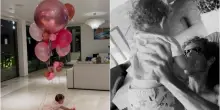 Valentino Rossi, la rara foto con la figlia Gabriella per il primo compleanno. La dedica di mamma Francesca Sofia Novello: &laquo;&Egrave; tutto pi&ugrave; completo&raquo;