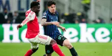Inter-Arsenal 1-3, le pagelle: Sucic (6,5) gol meraviglioso, Thuram (5) &egrave; stanco. Gabriel Jesus (7,5) non sbaglia niente, Pio Esposito (6,5)