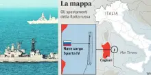 Allarme Nato per la flotta russa nel Tirreno, blitz della Marina italiana: un aereo e una fregata pedinano le 3 unit&agrave;