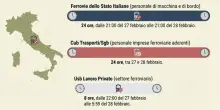 Scioperi a febbraio per treni, aerei e trasporto locale: 3 giorni di disagi. Date, orari e fasce di garanzia