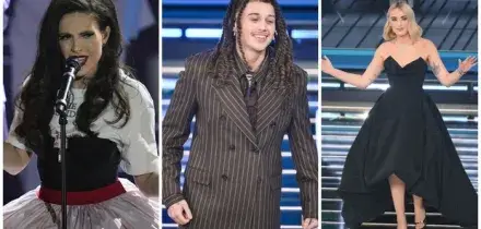Sanremo 2026, pagelle look della prima serata. Ditonellapiaga audace (7,5), Sayf total brown (6), Mara Sattei sbaglia palette (7)
