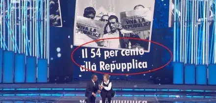 Sanremo, l'incredibile refuso nella grafica Rai: Repubblica diventa "Repupplica" durante l'omaggio con Gianna Pratesi al referendum del '46