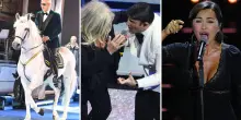 Sanremo, top e flop finale: Sal Da Vinci balla con Mara Venier, Bocelli sul cavallo bianco, Brancale con il vestito della madre