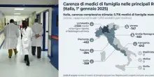 Medici di famiglia, mancano oltre 5.700: carenze in 18 regioni. In Lombardia, Veneto e Campania situazione critica