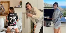 Bianca Balti, la casa total white a Los Angeles: la cucina in legno, il salone con le travi a vista, il giardino con barbecue e piscina