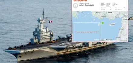 Militare francese corre sulla portaerei Charles de Gaulle e pubblica il report sull'app Strava: la nave (in missione per difendere Cipro) viene geolocalizzata