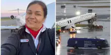 Incidente aereo a New York, hostess salva &laquo;per miracolo&raquo;: catapultata fuori per 100 metri, ritrovata viva attaccata al sedile con la cintura ancora allacciata