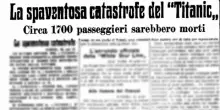 Il naufragio del Titanic, la veria storia del translatlantico affondato raccontata dalle pagine de Il Mattino