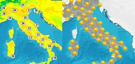 Previsioni meteo 25 aprile, temperature oltre i 27 gradi