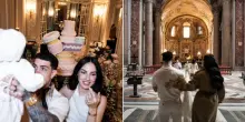 Giulia De Lellis e Tony Effe, il battesimo di Priscilla a Roma: la torta a tre piani e la benedizione di Papa Leone