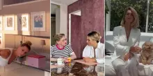 Michelle Hunziker a Battiti Live Spring, la casa a CityLife: la parete dedicata alle figlie, le sedie da 400 euro l'una, gli armadi scomposti e il terrazzo su Milano