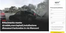 Incidenti mortali e buche stradali: una petizione per "salvare" via Manzoni