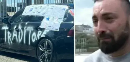 Imbratt&ograve; l'auto del fidanzato con la scritta "Traditore", Saverio Verrascina arrestato per stalking: le minacce di morte per strada e la controdenuncia di lui