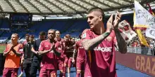 Roma-Lazio 2-0, pagelle: Mancini (8) doppietta che pu&ograve; valere la Champions, Dybala (7) ancora illumina, Furlanetto (6,5) l'unico che si salva tra i ragazzi di Sarri