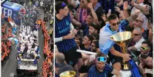 Inter, la parata a Milano: il pullman scoperto da San Siro al Duomo, Lautaro e compagni festeggiano il "Double" con i tifosi