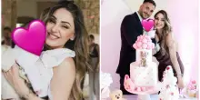 Anna Tatangelo, il battesimo della figlia Beatrice: lo sweet table incantevole, la distesa di palloncini e gli invitati
