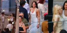 Dua Lipa, i look del primo giorno: la sposa con le piume (8), Donatella Versace champagne (9), Charli XCX brat (6)
