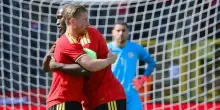 Napoli, gioia per Kevin De Bruyne: gol dal limite dell'area durante Belgio-Tunisia 5-0