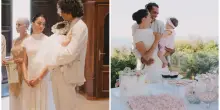 Gianmarco Tamberi festeggia il battesimo della figlia Camilla. Il look di Chiara Bontempi, la festa in piscina e gli invitati