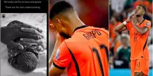 ??Cody Gakpo segna contro il Marocco e crolla in lacrime: il gol dedicato al figlio perso. La compagna: &laquo;Fiera di te&raquo;