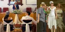Aurora Ramazzotti e Goffredo Cerza si sono sposati. Il look in infradito della sposa, il gesto di Michelle Hunziker e la location prima del matrimonio a tema