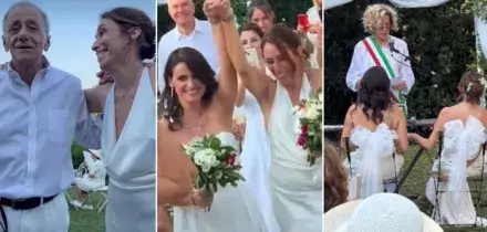 Francesca Vecchioni, il matrimonio con Sara nella casa di famiglia sul Garda: chi &egrave; l'attivista, dal coming out alle figlie nate da fecondazione assistita