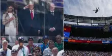 Trump alla finale dei Mondiali: l'arrivo show in elicottero, in tribuna tra la moglie Melania e Infantino. E stavolta niente fischi
