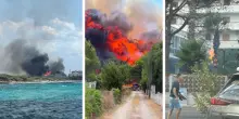 Bagnanti e residenti in fuga, grosso incendio e fiamme alte: paura a Gallipoli