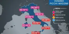 Dove far&agrave; pi&ugrave; caldo? La mappa delle temperature citt&agrave; per citt&agrave;: 38&deg; a Roma, oltre 40&deg; a Firenze. Nel weekend &egrave; atteso il picco
