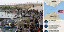 Ceuta, migliaia di migranti la raggiungono a nuoto. Fonti Chigi: &laquo;Italia valuta sospensione di Schengen&raquo;. &Egrave; caos