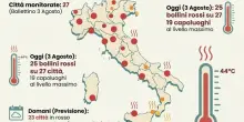 Tsunami di calore sull'Italia, luned&igrave; 3 agosto allerta massima: le citt&agrave; da bollino rosso salgono a 25