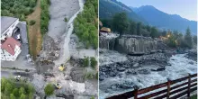 Frana in valle Aurina: evacuati un albergo e tre case per un totale di 120 persone. Strada chiusa al traffico