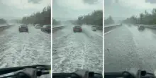 Maltempo sulle Dolomiti dopo il grande caldo: allagata l'autostrada, alberi abbattuti